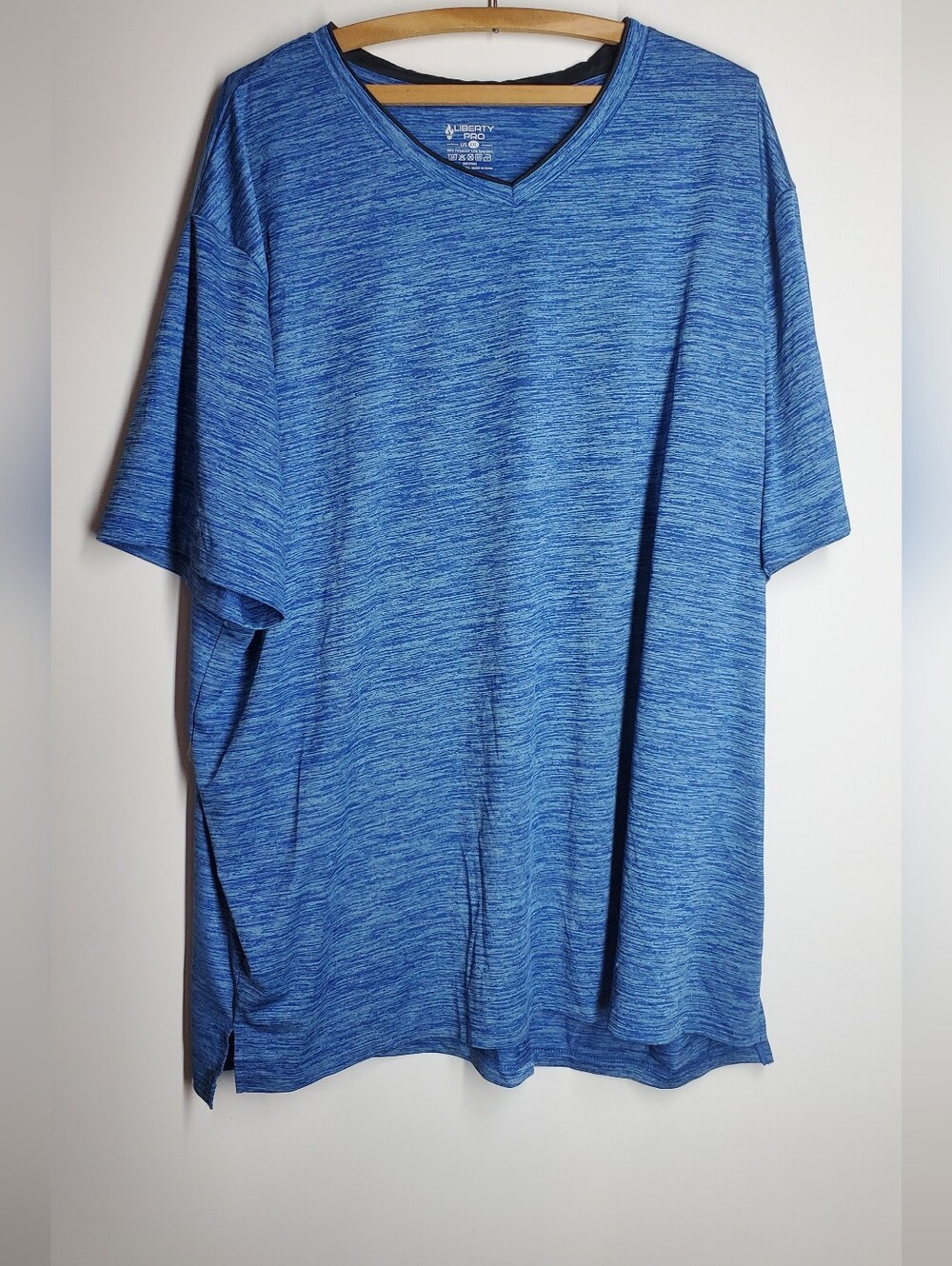 Liberty Pro Blue Heather Short Sleeve V-Neck Men's Shirt